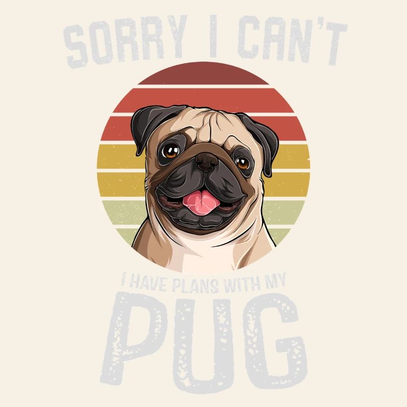 Humorvoller Mops mit Textdesign