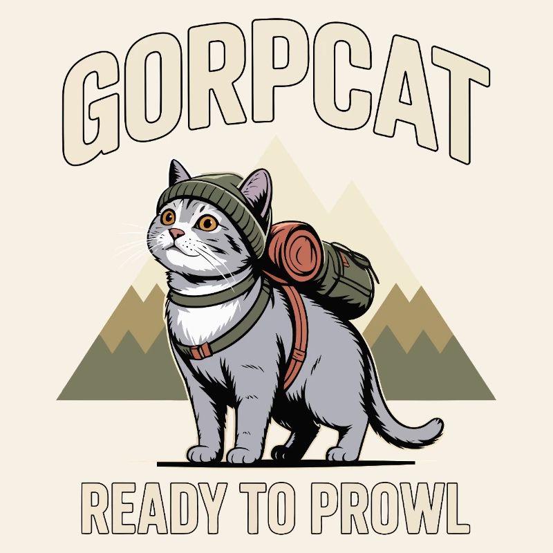GORPCAT bereit zum Schleichen Wanderkatze