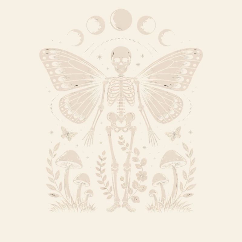 Gothic Skelett Fee mit Mondphasen