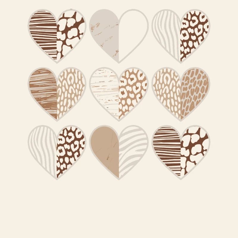Leopard pattern heart design