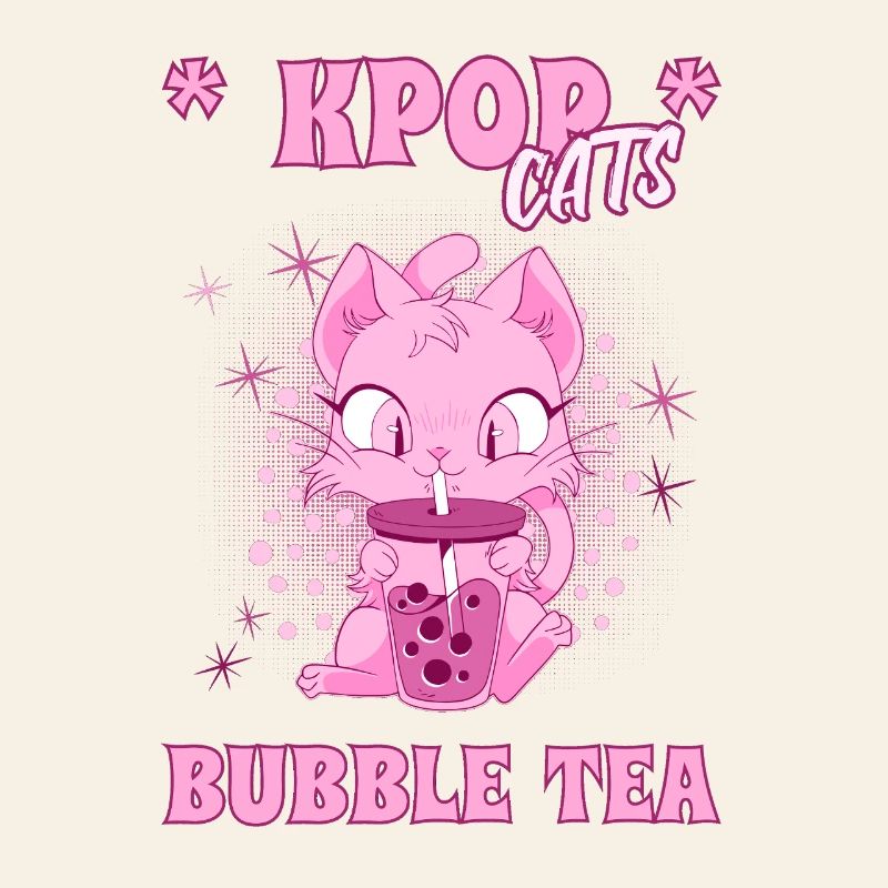 K-Pop Kätzchen mit Bubble Tea Südkorea Seoul