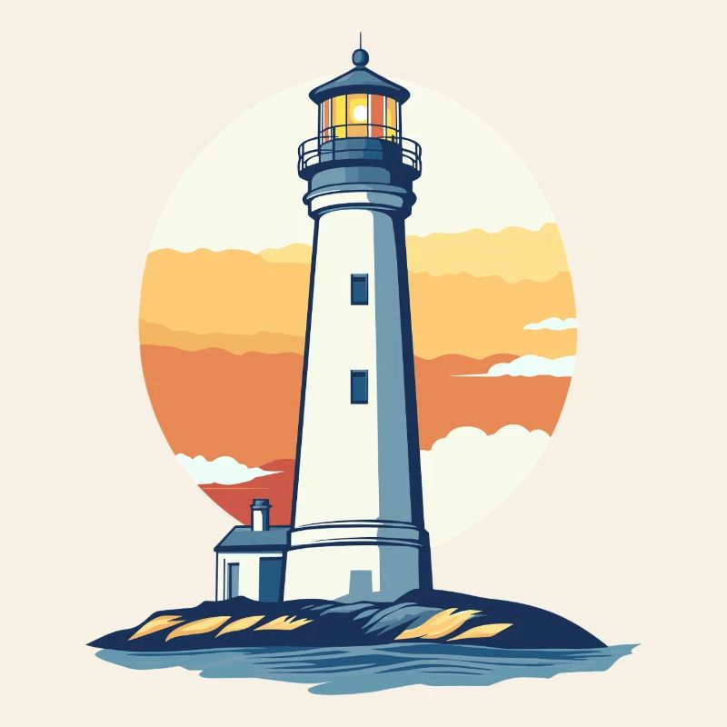 Phare au coucher du soleil