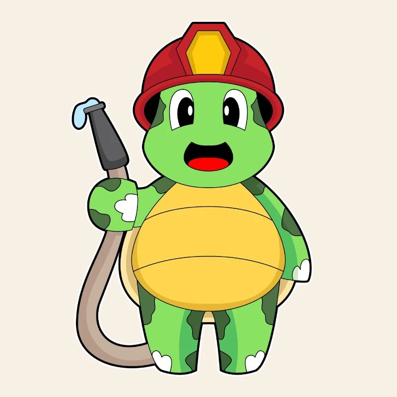 tortue pompier lance à incendie
