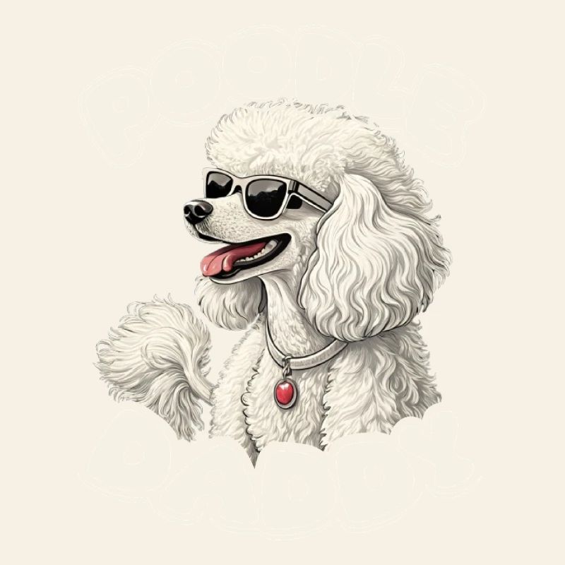 Caniche drôle avec des lunettes de soleil