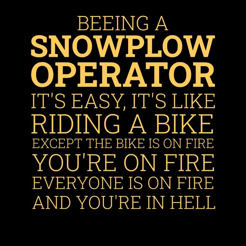 Snowplow Operator Riding A Bike Schneepflugfahrer