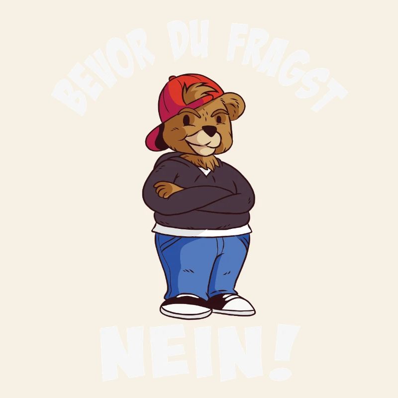 Cool bear style with trendy hat