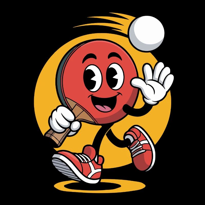 dessin animé de tennis de table drôle