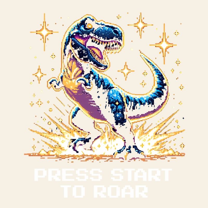 Press start to roar | Dinosaur, Retro