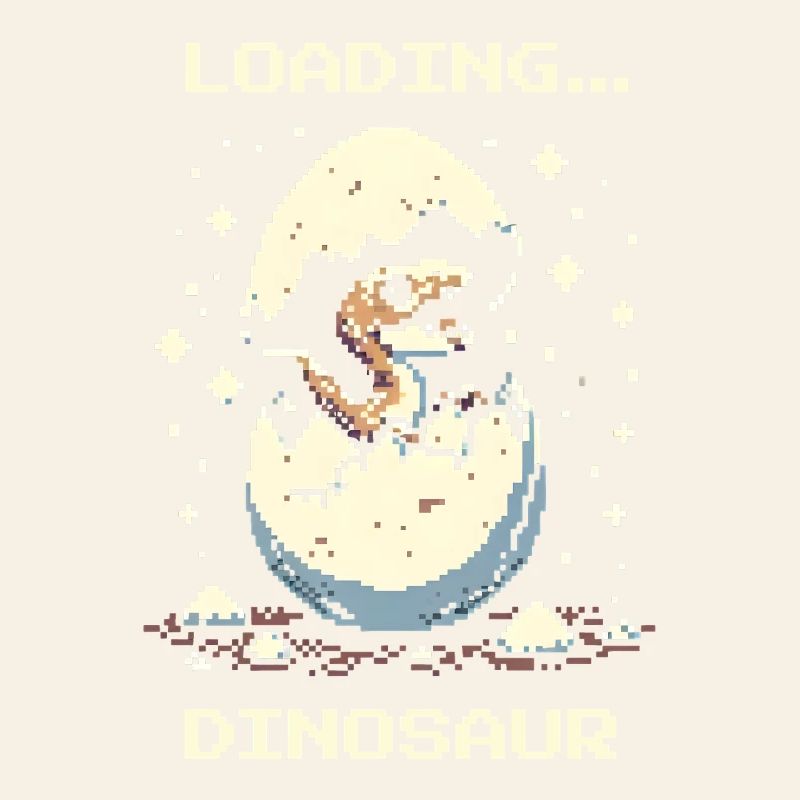 Charges... Dinosaure | Rétro Dino Pixel Art