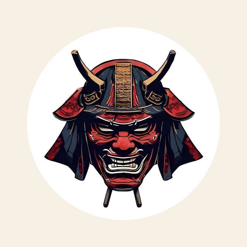 Roter Oni Dämonenhelm