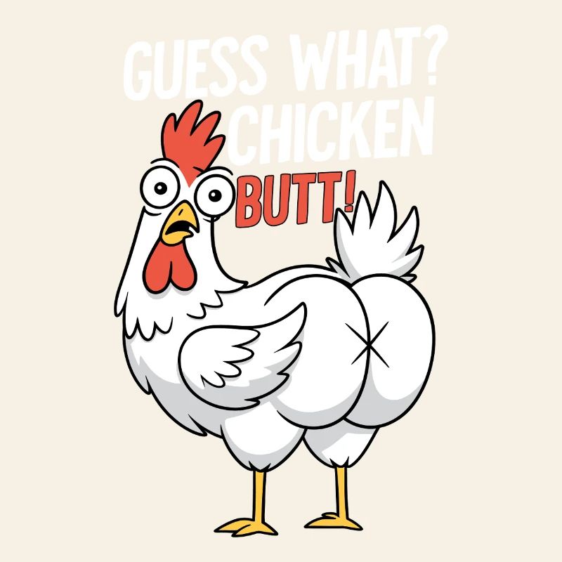 Huhn Butt Spruch Cartoon