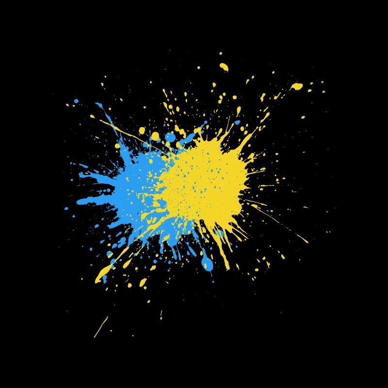 Bicolore Speckle Art Bleu Jaune