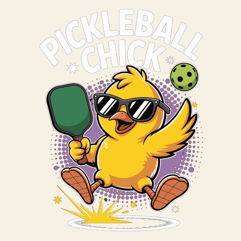 Pickleball Shirt with Chick and Racket