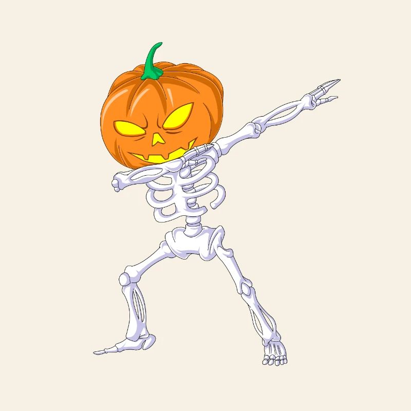 Dabbing Skeleton Pumpkin