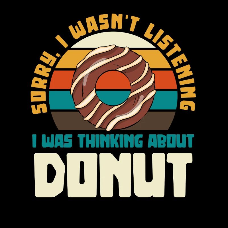 Retro Donut Sunset Saying