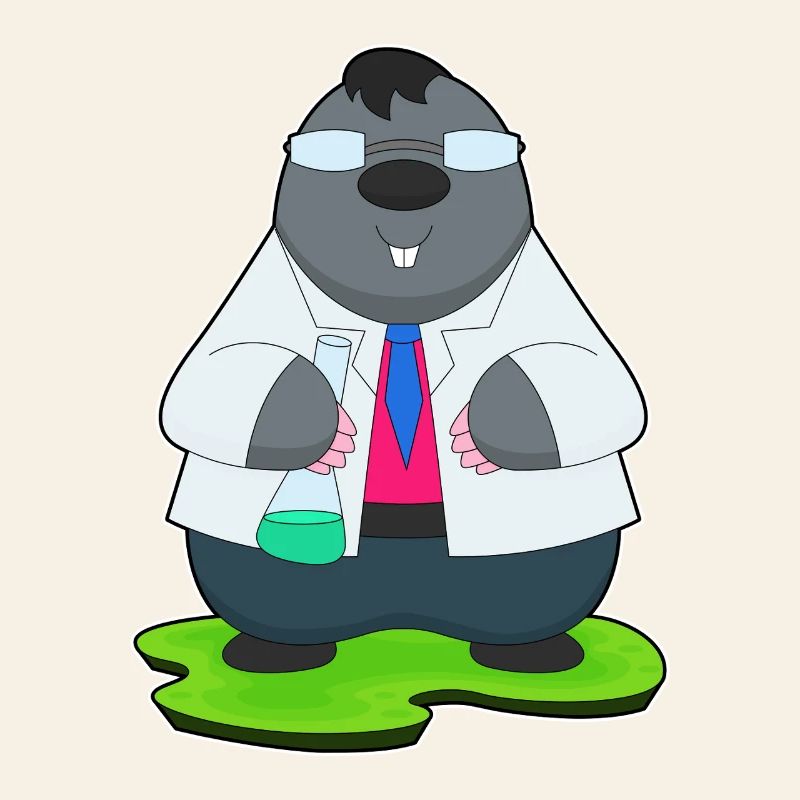 Mole Scientist Test Tube Laboratory