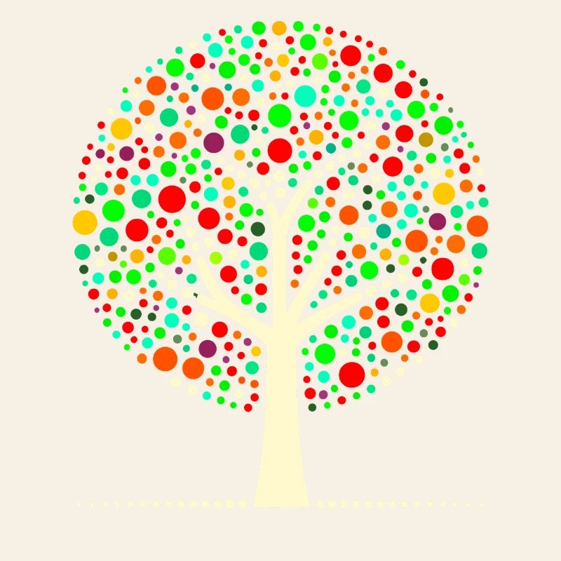 Arbre à points coloré