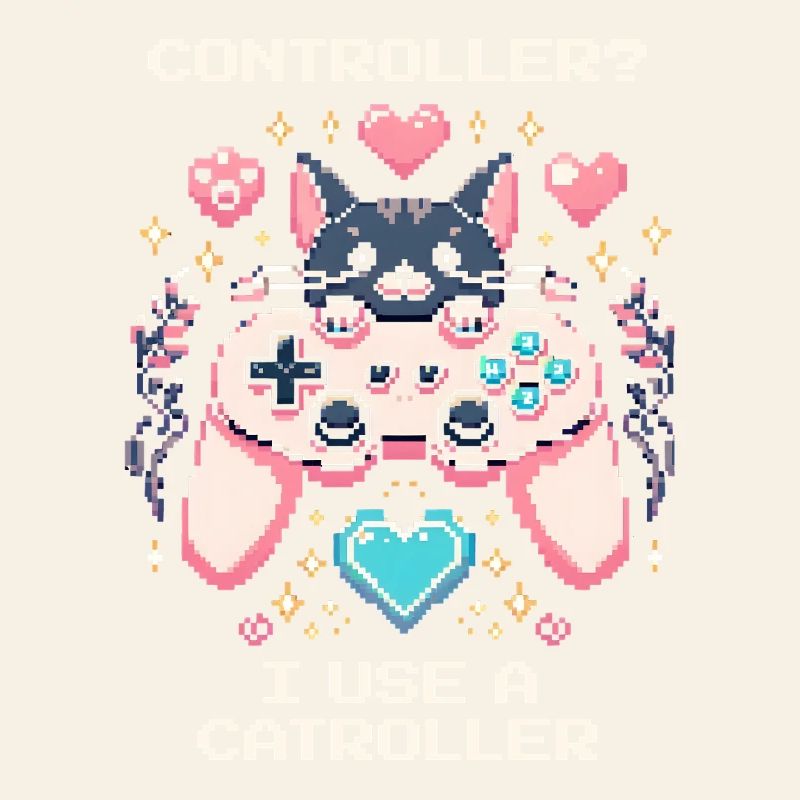 Catroller statt Controller | Katzen Gamer Witz