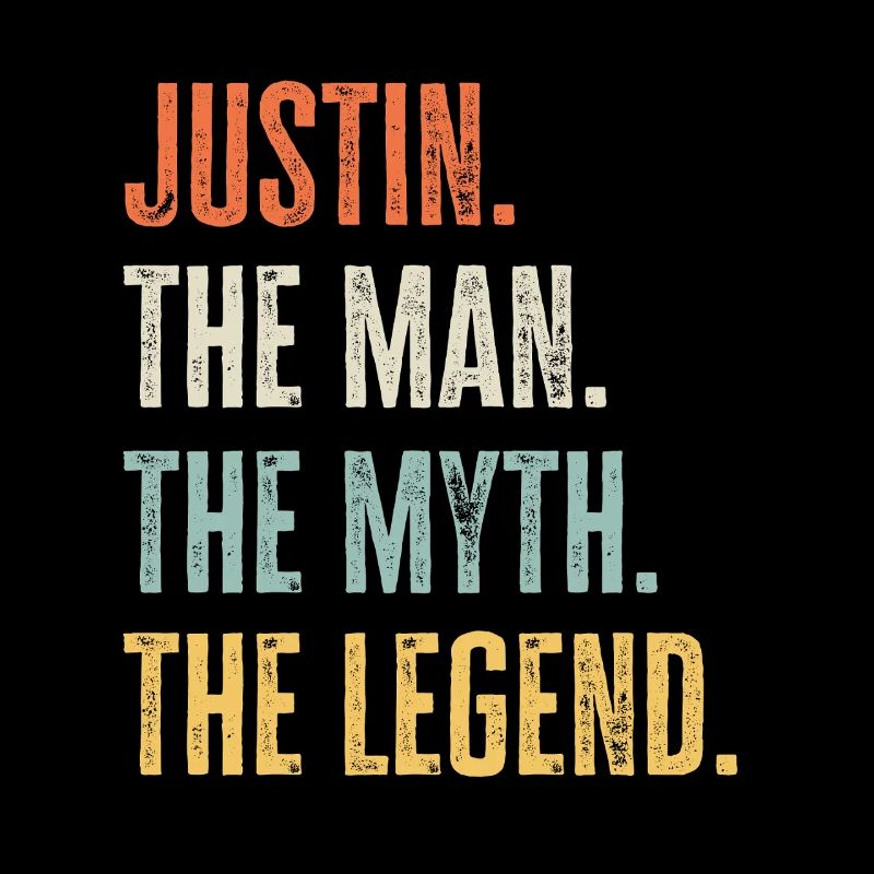 Justin Man Myth Legend Retro Design Gift Name