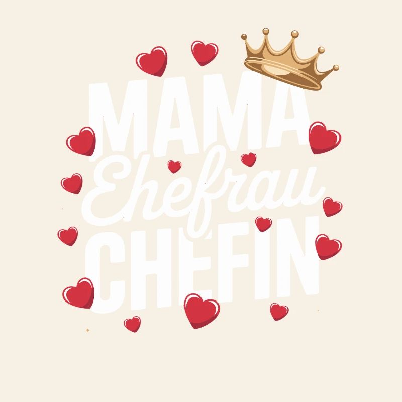  Mama Ehefrau Chefin Krone Herzen Spruch Muttertag