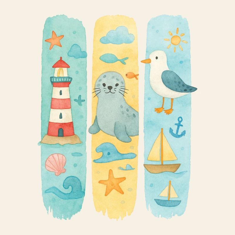 Maritim Leuchtturm Robbe Möwe Küste