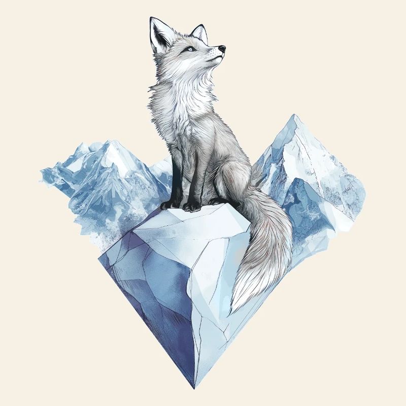 Arctic Fox Fox Winter Motif