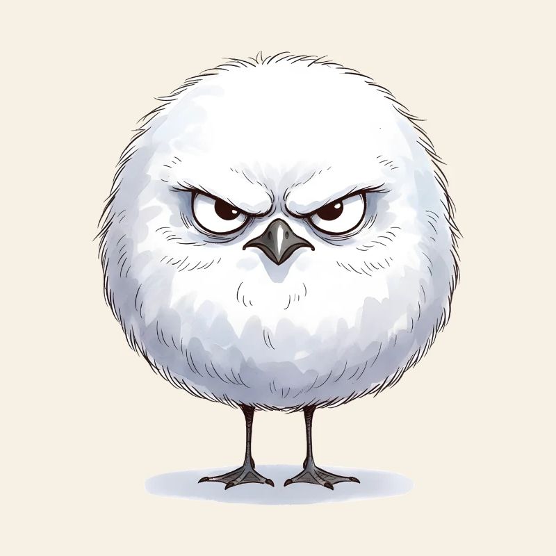 Grimmige runde Möwe 