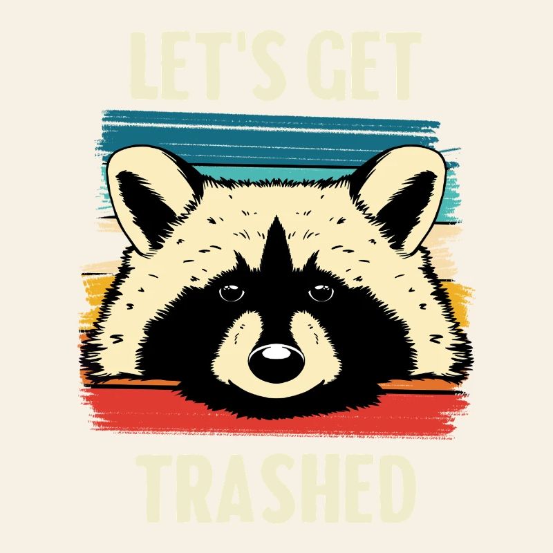 Raccoon Retro Stripes – Let's Get Trashed