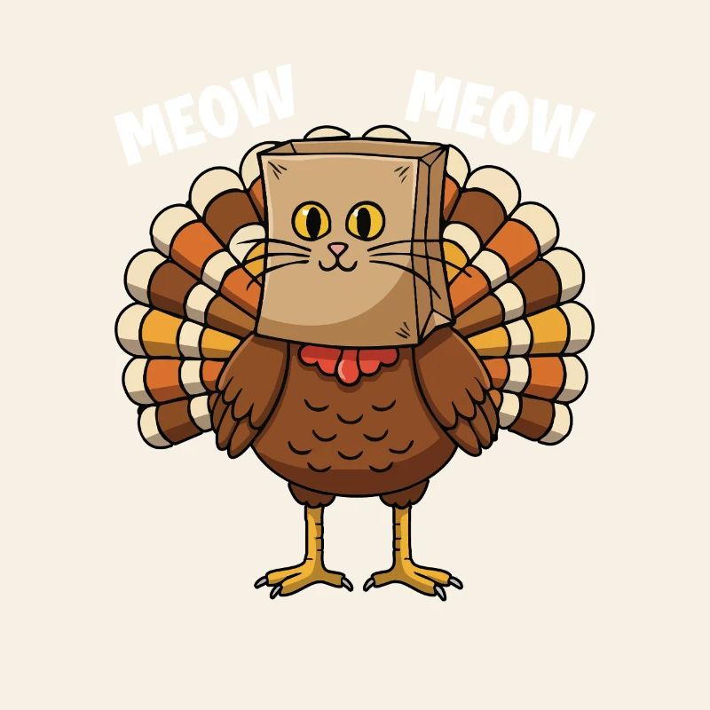 Dinde Chat Thanksgiving Récolte d’automne