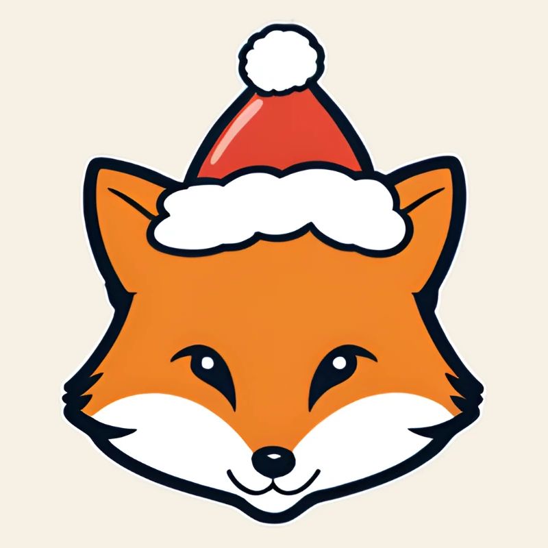 Fuchs im Weihnachtshut