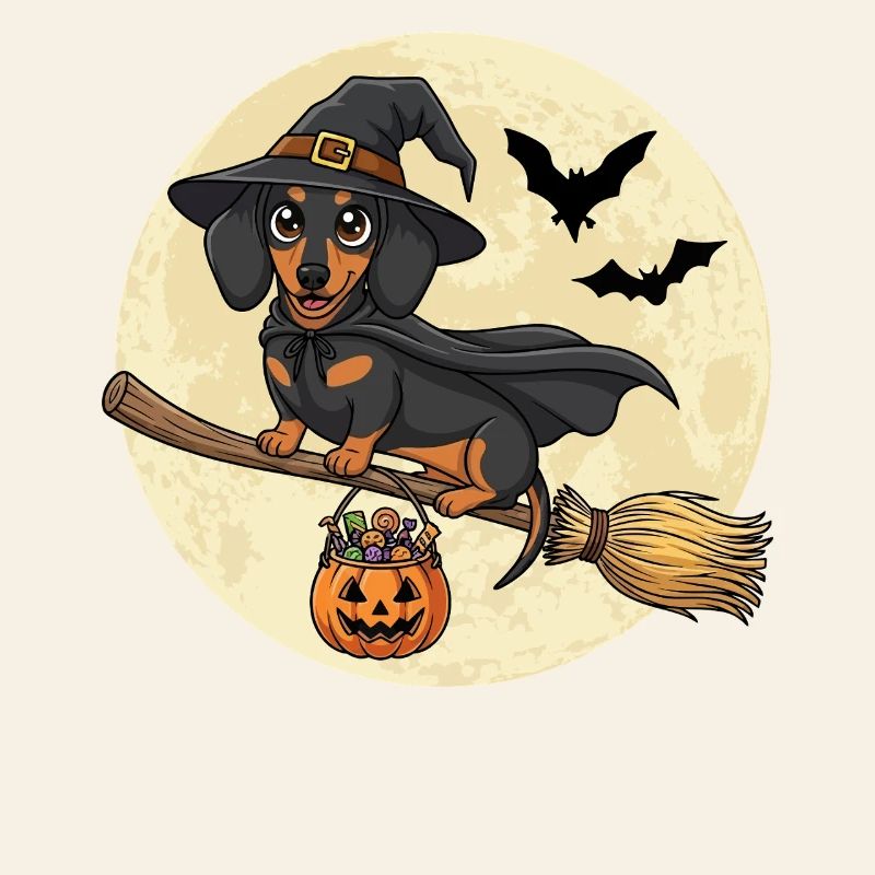Teckel mignon sorcière Halloween