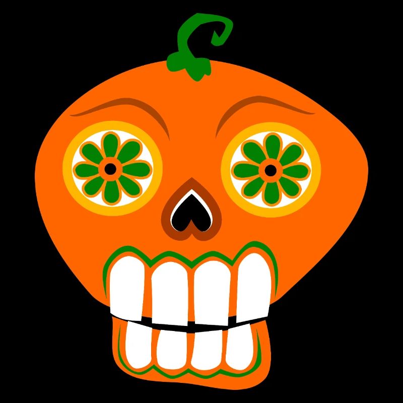 Halloween Kürbis Schädel Kinder comic Zähne zeigen