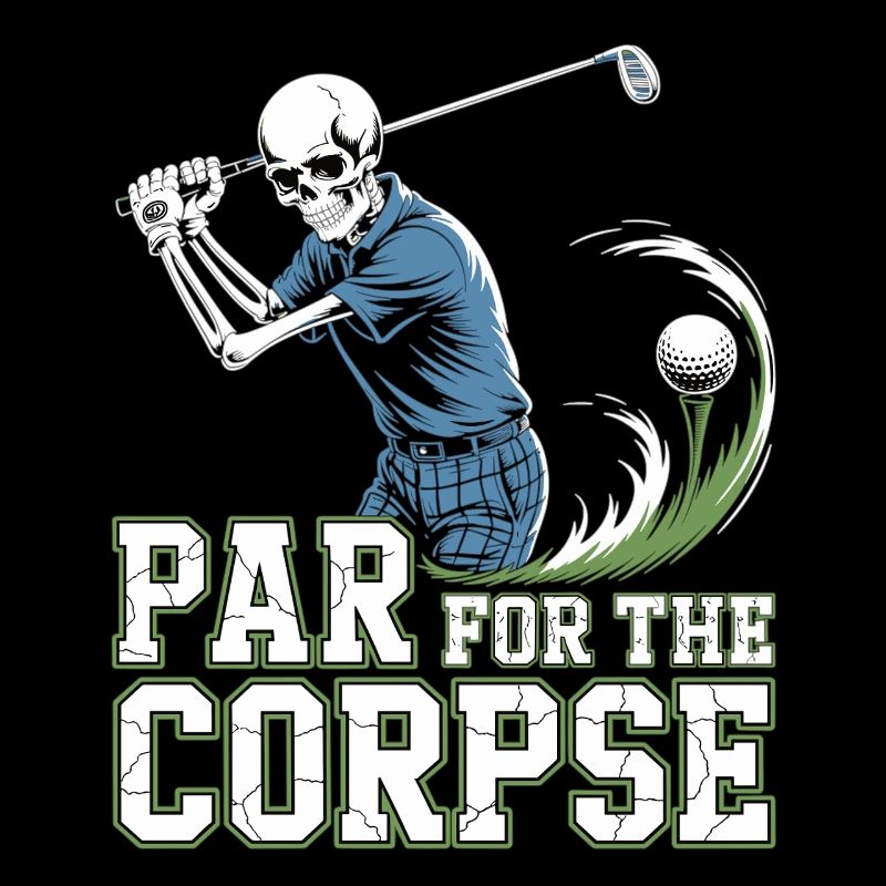 Chemise de golf Black Humor – Skeleton Tee Off