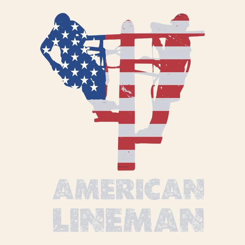 Silhouette du drapeau du monteur de lignes américain