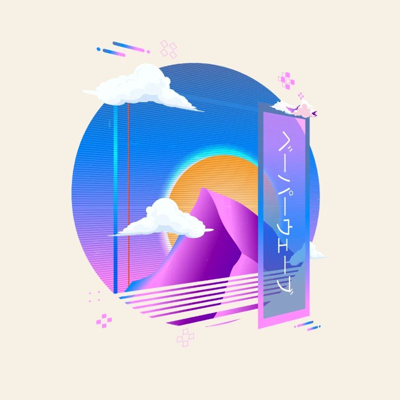 Vaporwave Pastell Goth Ästhetik Retro Synthwave