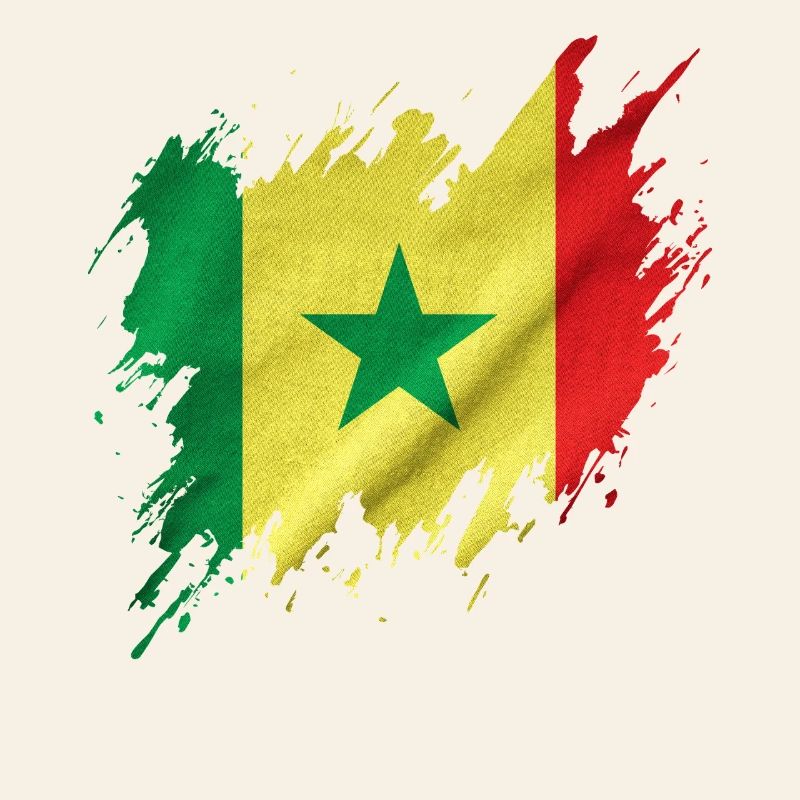 Drapeau du Sénégal, style déchiré