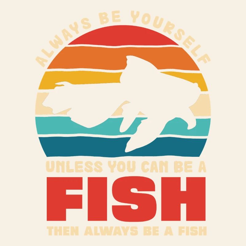 Fish Be Yourself Retro Sunset