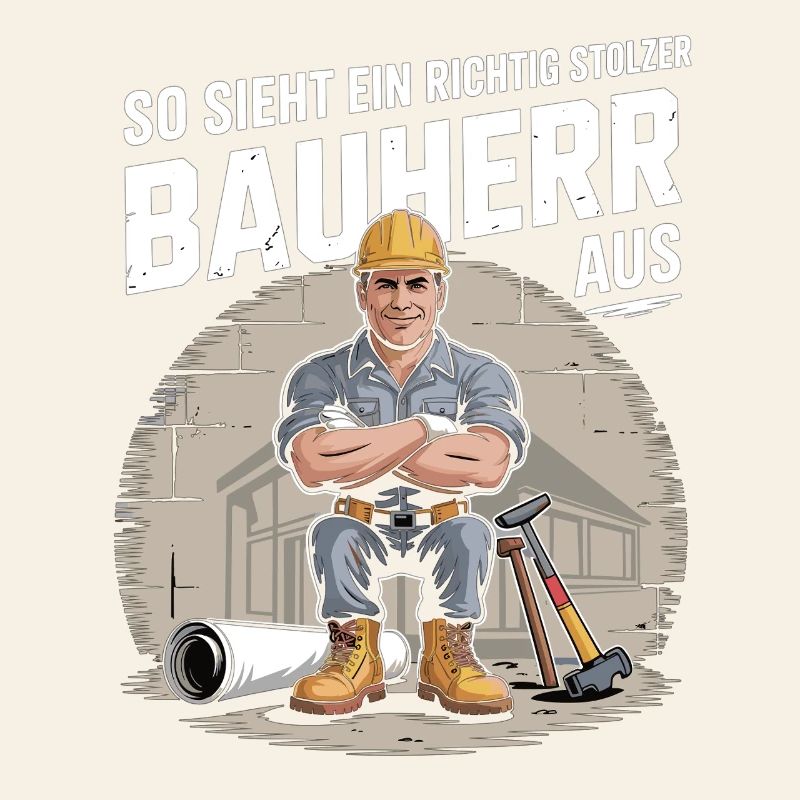 Proud builder with helmet & tools
