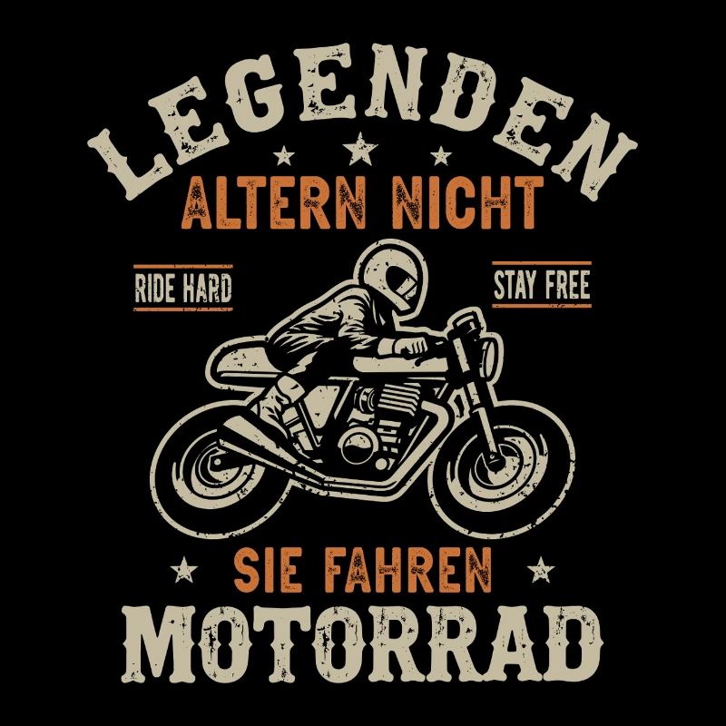 Motorrad Biker Motorradfahrer Rentner Legende
