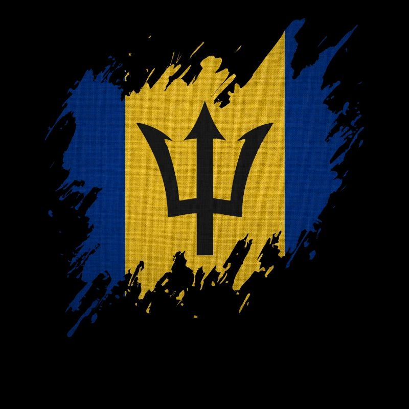 Drapeau de la Barbade, style déchiré