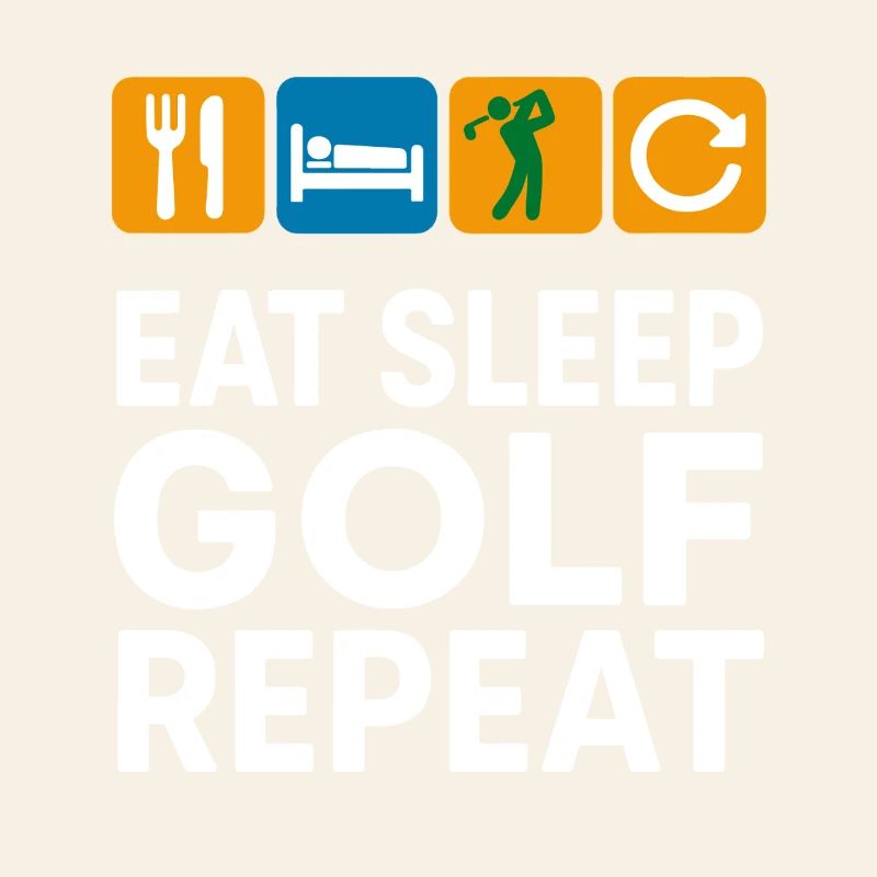 Manger Dormir Golf Répéter Golfeur drôle