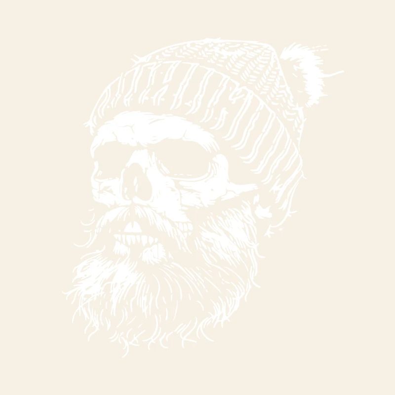 Winter beard with knitted hat