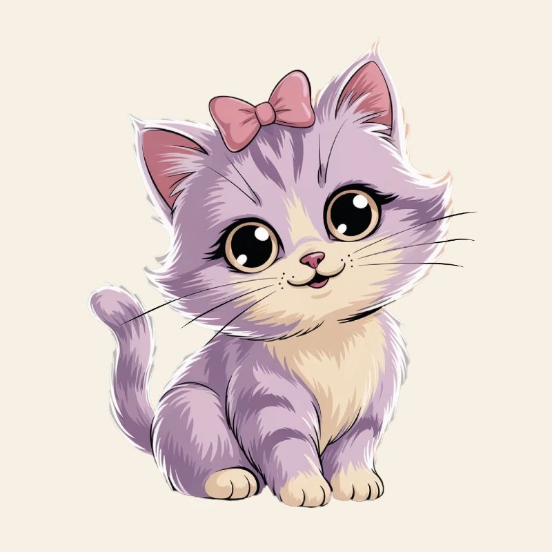 Kitten with bow - customizable