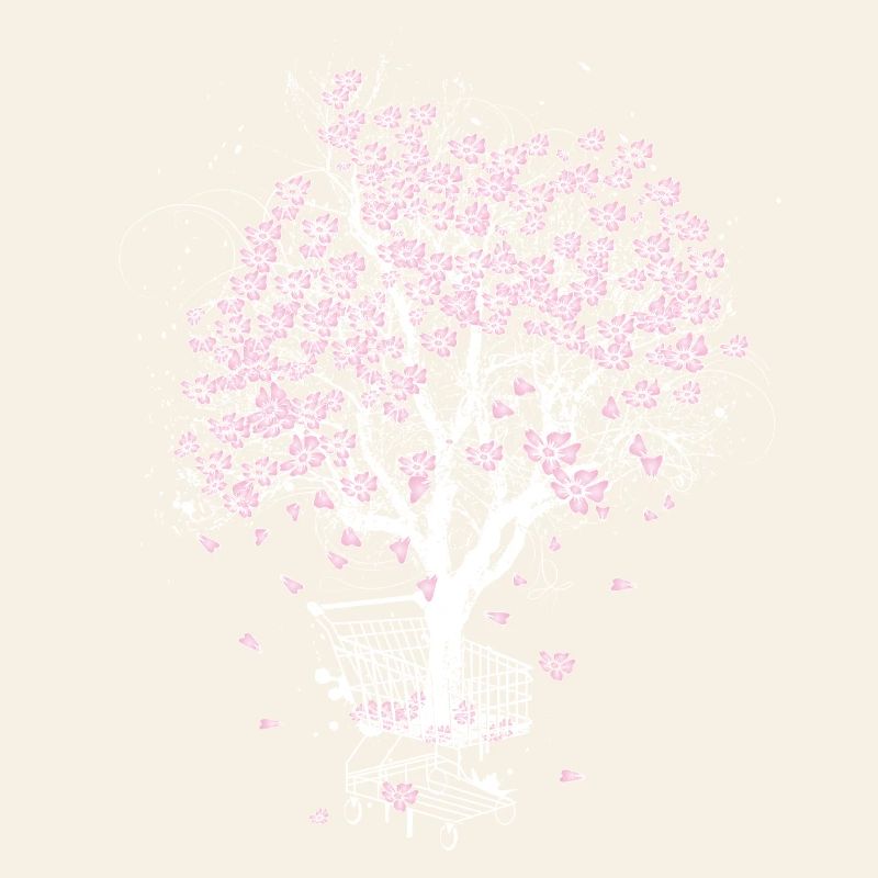Cerisier en fleurs dans le panier