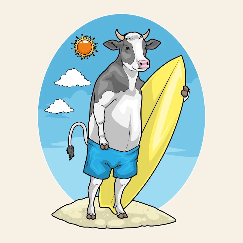 Cow Beach Surfboard Summer