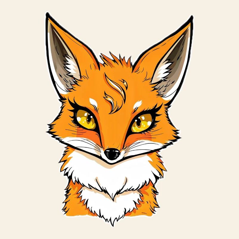 Fox Head Cartoon Illustration