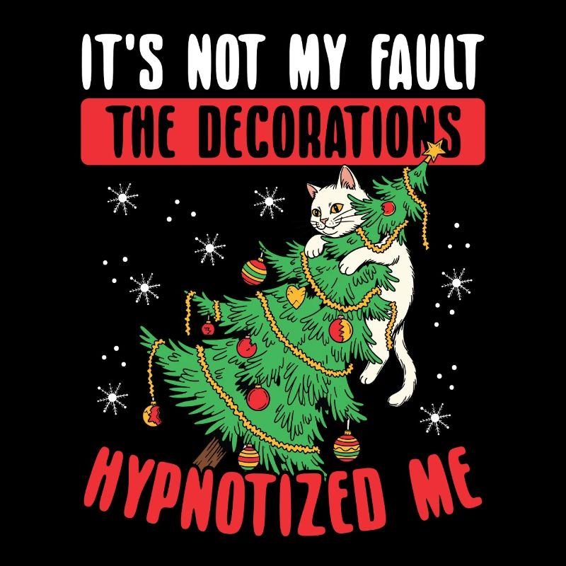 Funny cat christmas tree decorations