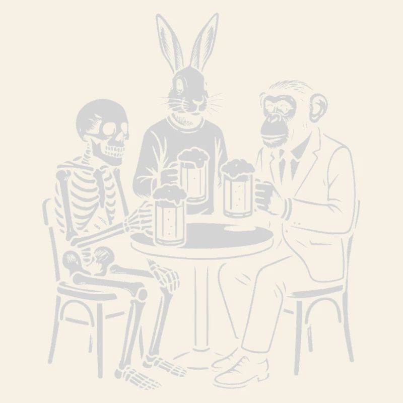 Pub Night Trio: Skeleton Rabbit and monkey