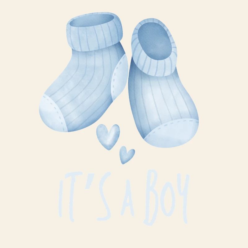 Petits bottins bleus pour bébé, c’est un garçon