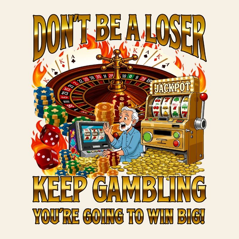 Don't Be A Loser Keep Gambling Funny Casino Meme